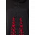 Party wear embroidery Nida abaya- Black-Red